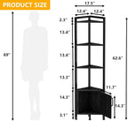 Furnulem Corner Shelf, 5-Tier Corner Cabinet - Image 2