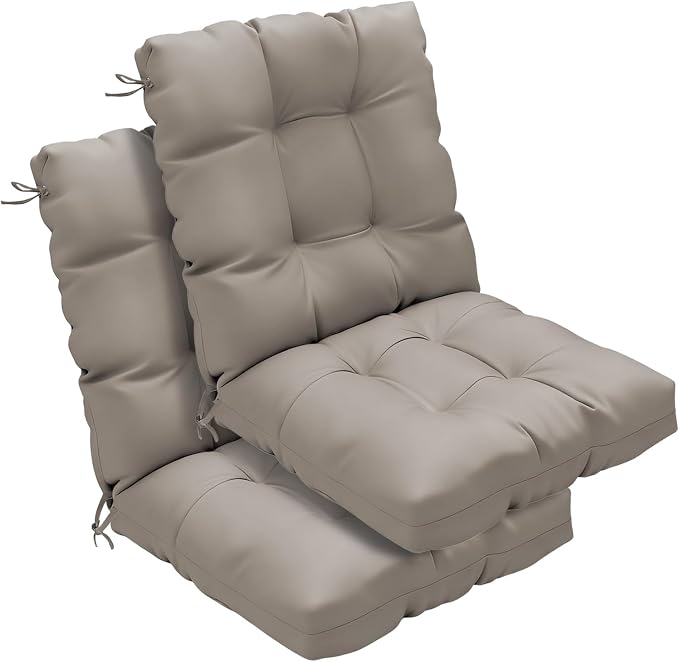 Outdoor Chair Cushions Set of 2, High Back Soft Seat Pad by zanwuhwyd