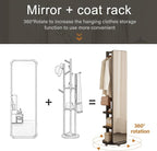 WoodsWhisper Full Length Mirror Coat Rack Solid Wood Floor Mirror 66"x12" Full - Image 3