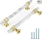 Rergy Cabinet Handles Marble Drawer Pulls and Knobs, T-Bar Hardware by Rergy
