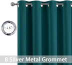 Yakamok Room Darkening Curtains 52x96 inch Length Dark Teal-Living Room | 2 - Image 2
