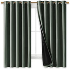 NICETOWN Dark Mallard 100% Blackout Lined Curtains, 2 Thick Layers Completely - Image 2