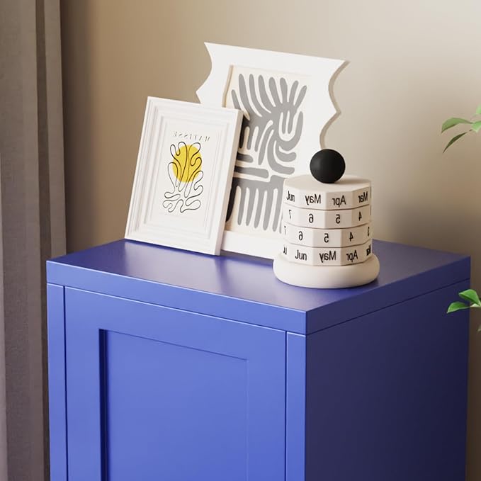ALBAD Metal Nightstand with Lockable Cabinet, Compact Mini Locker Bedside Table - Image 6