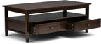SIMPLIHOME Warm Shaker Solid Wood Transitional-Style 48-inch Wide Coffee Table - Image 2