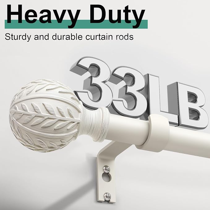 QDWIS Antique White Curtain Rods - Image 4