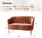 HULALA HOME Modern Velvet Loveseat Sofa - Image 2