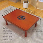 Korean Folding Table, Hand-Painted Low Wooden Dining/Tea Table, Versatile Bay - Image 2