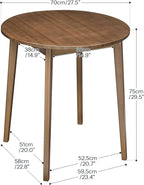 HOOBRO Bamboo Dining Table, Round Dining Table - Image 2