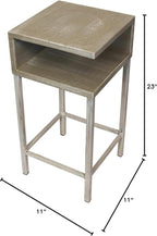 Furniture Barn USA Weathered Cottage and Sisal Shelf Drink Table - Image 2