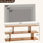Bamboo TV Stand for TVs up to 55", 3 Tier Accent Entertainment Center - Image 2