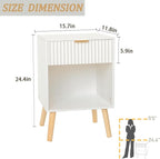 Fultyle White Nightstand, Modern Bedside Table - Image 3