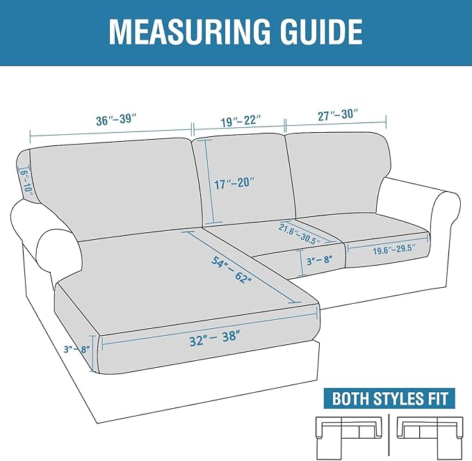 H.VERSAILTEX Sectional Couch Covers 6 Pieces Stretch Sofa Cover - Image 3