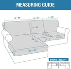 H.VERSAILTEX Sectional Couch Covers 6 Pieces Stretch Sofa Cover - Image 2