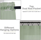 Extra Long Sage Green Sheer Curtains - Image 3