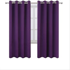 Blackout Curtains 66 x 72 Inch Long Purple Curtains Set of 2 Panels Room - Image 2