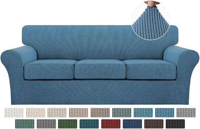 Turquoize 4 Piece Sofa Covers For 3 Cushion Couch Sofa Slipcover Soft Couch by Turquoize
