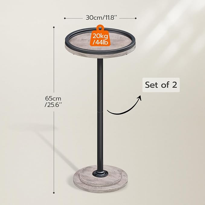 HOOBRO Small Round Side Tables, Drink Tables, Coffee Martini Tables - Image 3