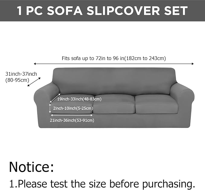 HunnmingRe Sofa Covers for 3 Cushion Couch Stretch Sofa and Loveseat Covers Set - Image 2