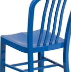 Flash Furniture Commercial Grade Blue Metal Indoor-Outdoor Chair - Image 6