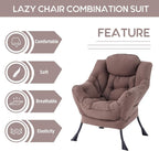 LITA Lazy Chair with Armrests and Side Pocket, Modern Upholstered Accent - Image 5