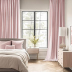MIULEE Light Pink Back Tab Blackout Curtains 52x108 Inch Long 2 Panels Set | - Image 2