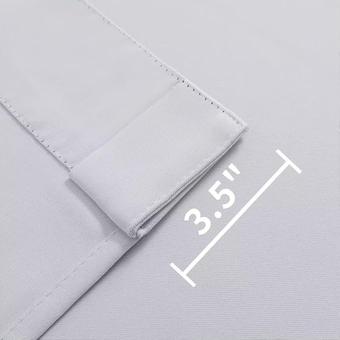 Joydeco 90 Inch 60% Blackout White Curtains 2 Panels, Elegant Soft Sheer - Image 4