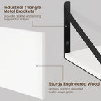 Fun Memories Floating Shelves for Wall, 12 Inch Deep Floating Shelves Set of 2 - Image 5