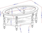 PADMA HOUSE Traditional Solid Wood Oval Coffee Table - Image 2