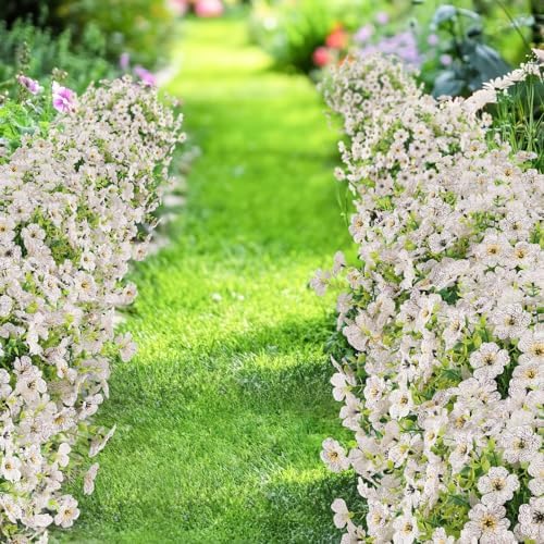 ATTGREAT Artificial Flowers for Outdoors UV Resistant, 12 Bundles(White) - Image 3