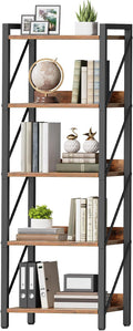 HOOBRO Bookshelf, 5-Tier Industrial Bookcase, Book Shelf Storage Organizer by HOOBRO
