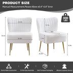 Modern Velvet Accent Chairs Set of 3, Comfy Slipper Chair - Image 2