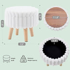 Wimarsbon Storage Ottoman, Modern Round Footrest - Image 3
