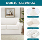 Turquoize 3 Piece Sofa Covers for 2 Cushion Couch Sofa Slipcover Soft Couch - Image 4