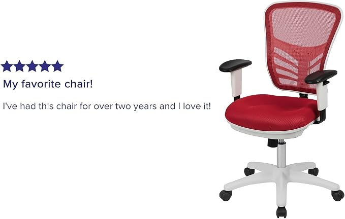 Flash Furniture Nicholas Mid-Back Red Mesh Multifunction Executive Swivel - Image 5