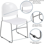 Flash Furniture HERCULES Series 5 Pack 880 lb. Capacity White Ultra-Compact - Image 5