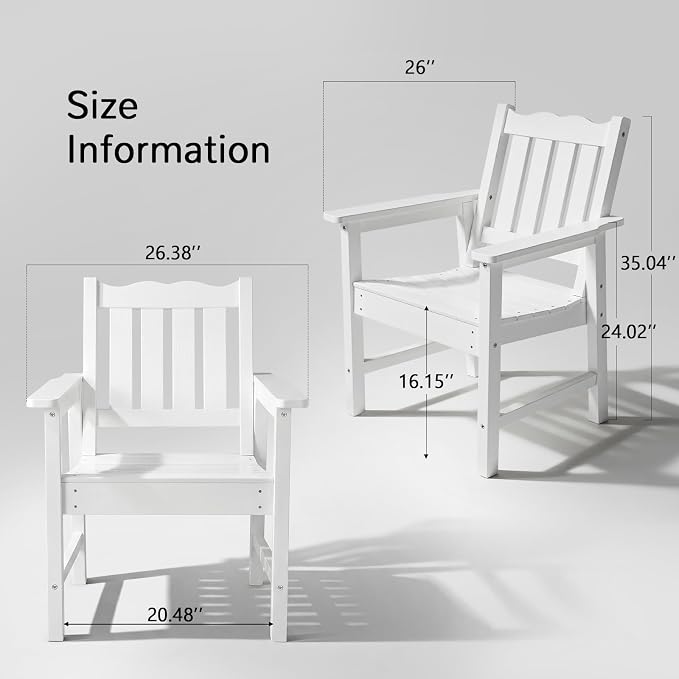 Stoog All-Weather Patio Chairs Set of 2, HIPS Outdoor Chairs - Image 3