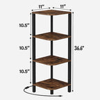 TUTOTAK Corner Shelf, 4-Tier Corner Bookshelf - Image 2