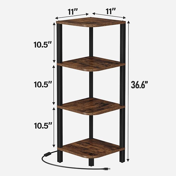 TUTOTAK Corner Shelf, 4-Tier Corner Bookshelf - Image 2