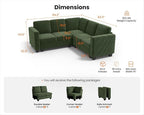 CHIC HOUSE Modular Corner Sectional Sofa - Image 2