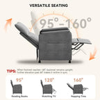 Recliner Chair，Electric Adjustable Chenille Recliner - Image 5