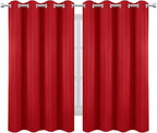 Blackout Curtains 66 x 54 Inch Long Bright Red Curtains Set of 2 Panels Room - Image 2