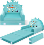 Dinosaur Kids Sofa Bed with Removable Washable Cover & Magic-Tape Backrest – by laapee