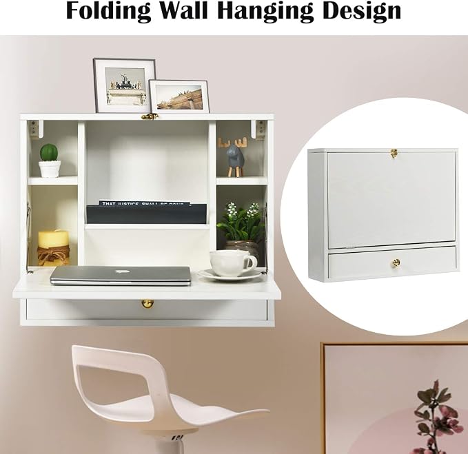 WATERJOY Small Wall Foldable Hideaway Storage Cabinets - Image 5