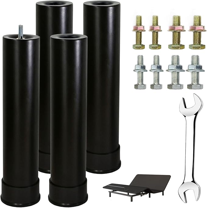 11 Inch Metal Adjustable Bed Base Frame Leg Replacement Heavy Duty Extra Height by Unknown