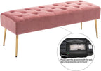 DUHOME Modern Velvet Ottoman Bench, Button-Tufted Upholstered Bedroom Benches - Image 5