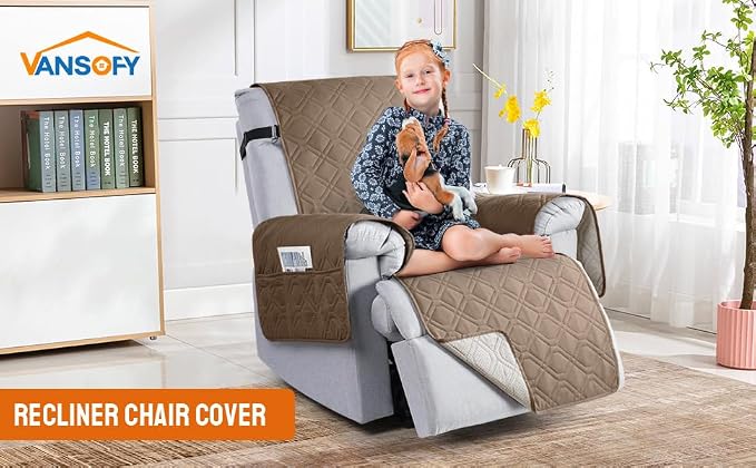 VANSOFY 100% Waterproof Recliner Chair Covers, Recliner Cover Non-Slip Dog - Image 2