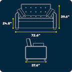 Serta Ainsley 72.6" Convertible Sleeper Sofa, Queen Size, Dreamcoil Comfort - Image 8