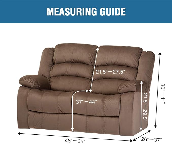 H.VERSAILTEX Velvet Stretch Recliner Couch Covers 6-Pieces Recliner Loveseat - Image 6