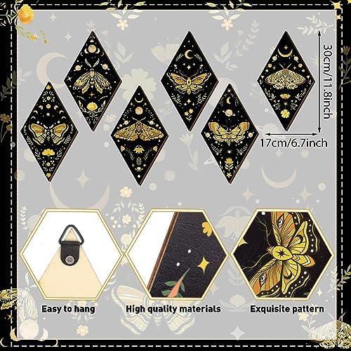 Sintuff 6 Pcs Halloween Gothic Butterfly Witch Wall Decor Art - Image 2