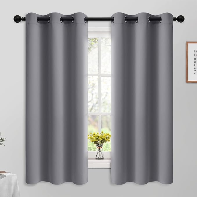 Yakamok Grey Room Darkening Curtains 42x63 inch Gray Grommet-Living Room | 2 by Yakamok